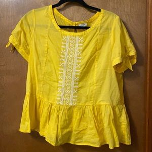 Pretty yellow and white blouse